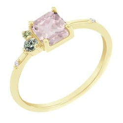 Cluster-Ring mit Morganit, Saphir, Olivin und Diamanten Kenny