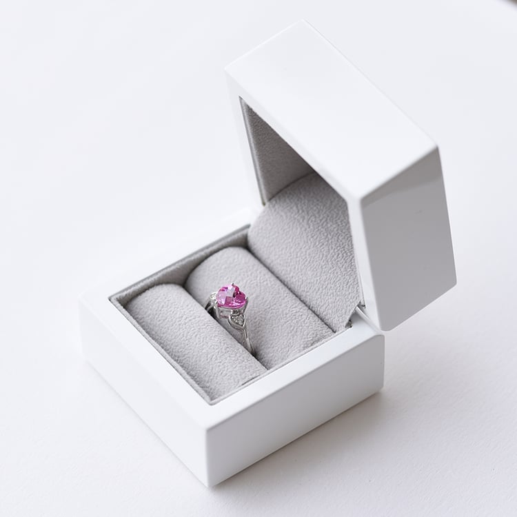Goldring mit rosa Saphir in Herzform Jaala 59148