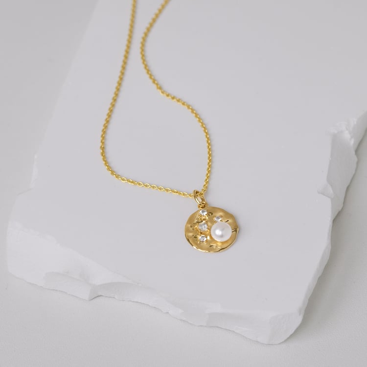 Silberner Perlenanhänger mit weißen Topasen Alex 164104