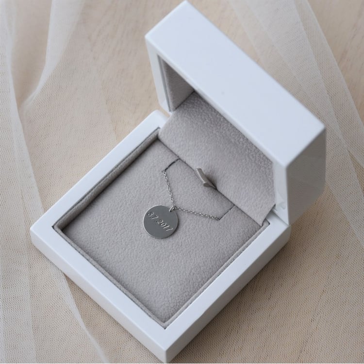 Platinanhänger mit beidseitiger Gravur Leasy 70564