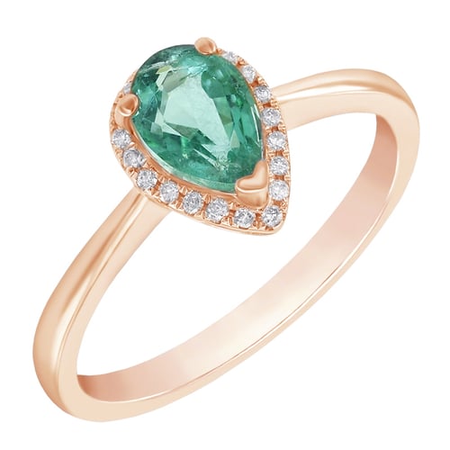 Goldener Smaragdring mit Diamanten Disha