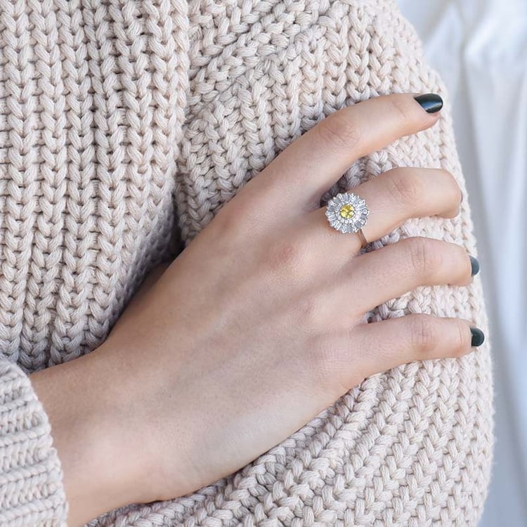 Diamantring mit gelbem Saphir Athena 92826