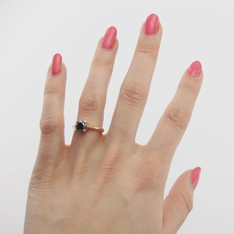 Verlobungsring aus Gold mit schwarzem Diamant Remmey 8714