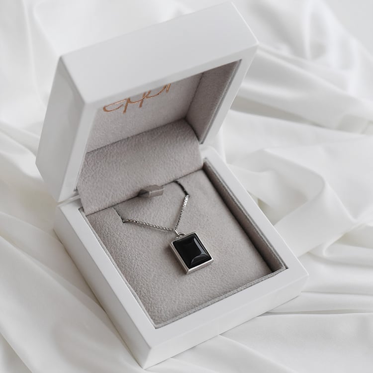 Silberner Anhänger mit Onyx für Männer Janika 91186