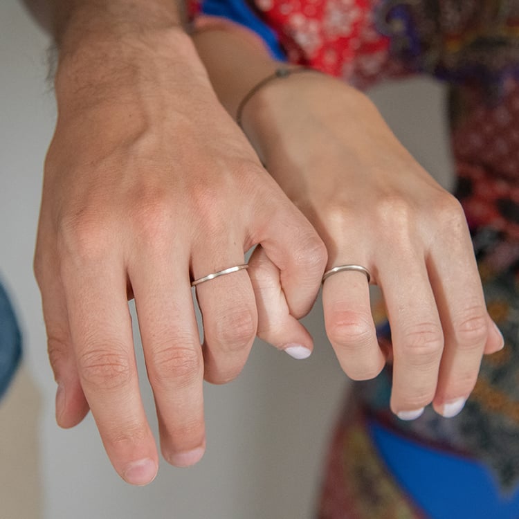 Eheringe aus Titan und Gold Zander 107537