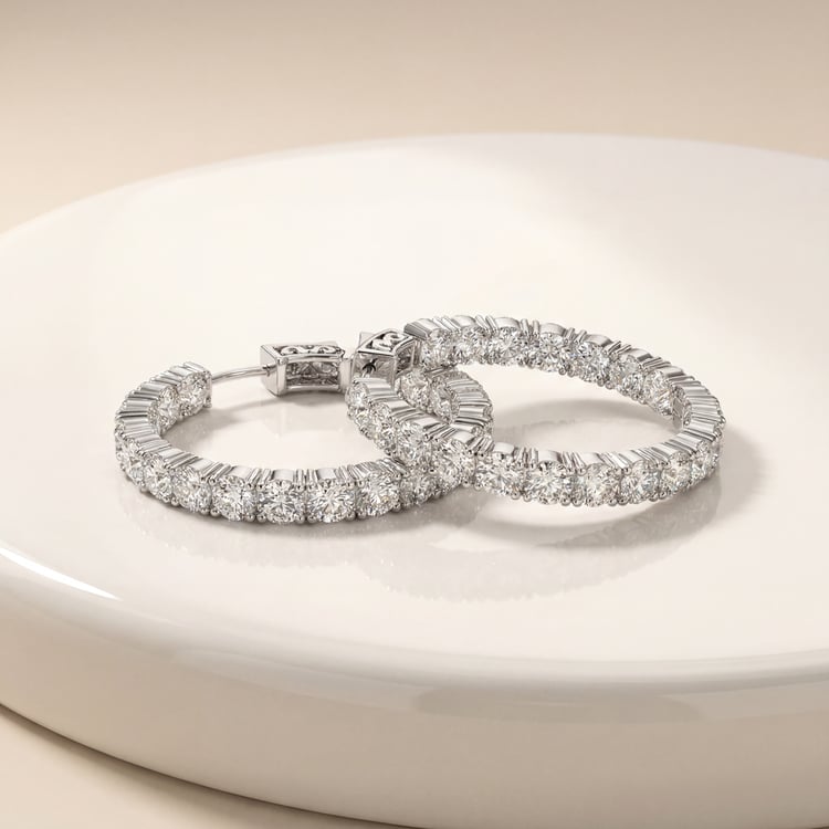 Silberne Creolen mit Zirkonia Elibi 170490