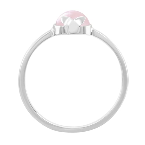 Goldener Ring mit Cabochon-Rosenquarz Yana