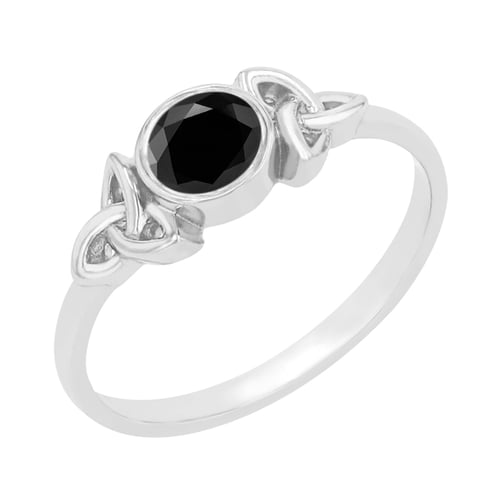 Geflochtener goldener Ring mit schwarzen Diamanten Lorey