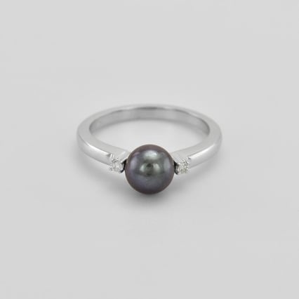 Goldring mit Perle und Diamanten Alisha