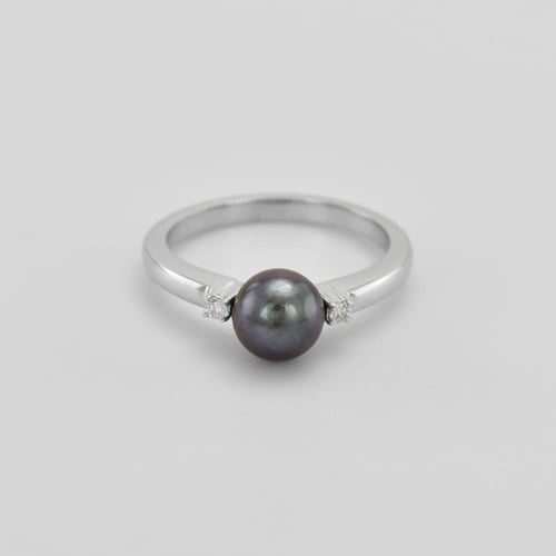 Goldring mit Perle und Diamanten Alisha