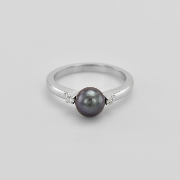 Ring mit Diamanten und Perle 45316