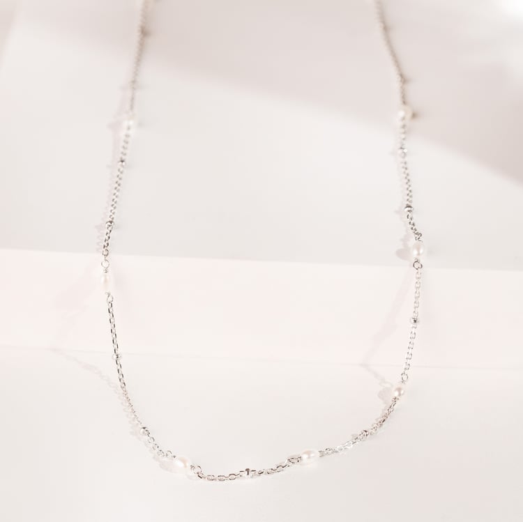 Silberne Halskette mit Perlen Landia 164630