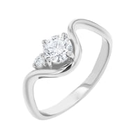 Verlobungsring in Wellenform mit rundem Diamant Debora