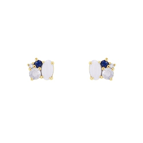 Goldene Clusterohrringe im minimalistischen Stil Leatrice