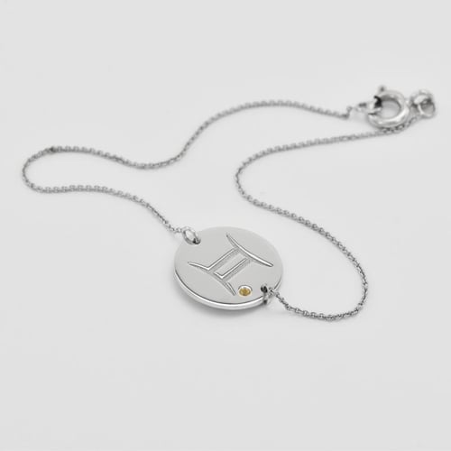 Goldenes Armband mit Citrin für das Sternzeichen Zwillinge