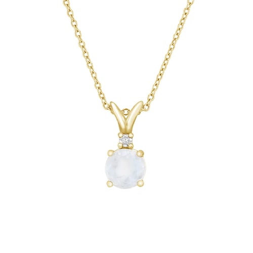 Anhänger aus Gold mit Mondstein und Diamant Timotei