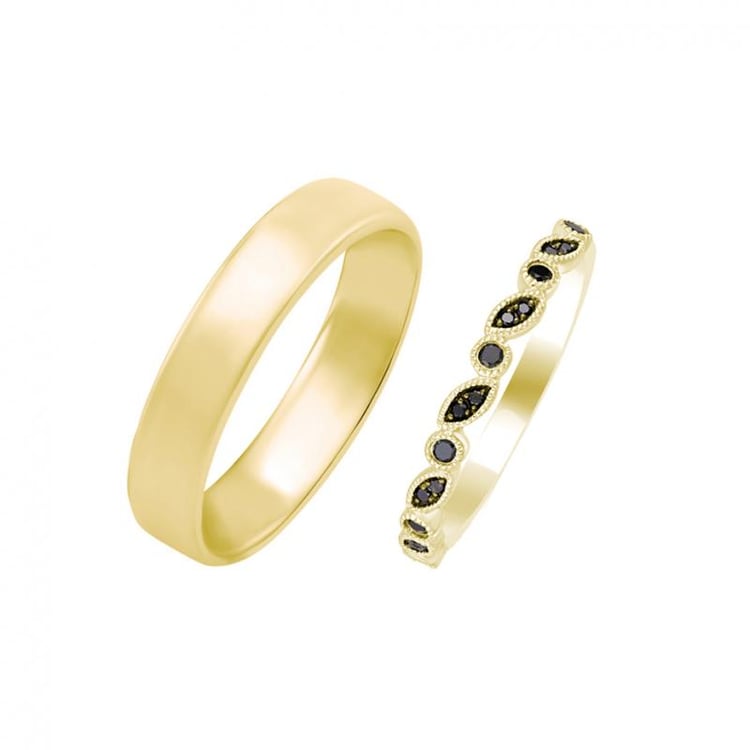 Vintage Eternity Ring und Komfort Ring
