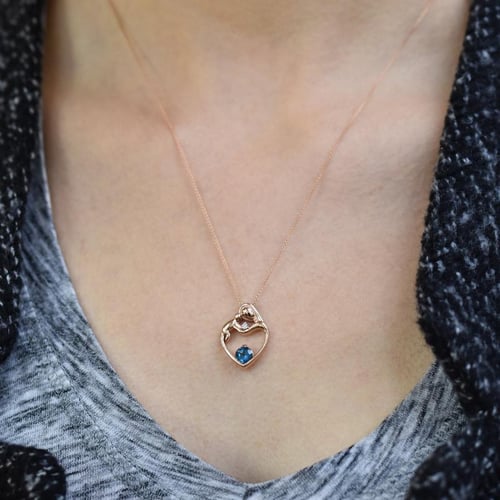 Anhänger Mutter und Kind mit Topas und Diamanten Ella