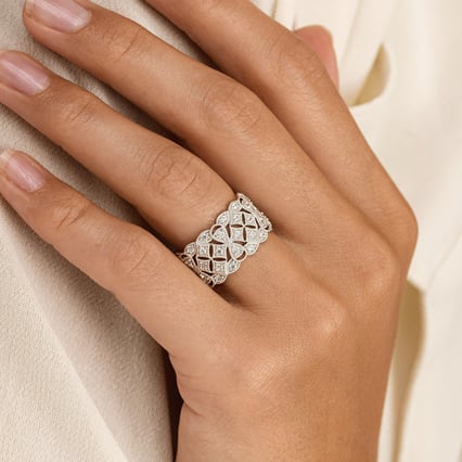 Moderner Silberring mit Lab Grown Diamanten Bernt