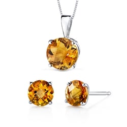 Goldenes Schmuckset mit Citrinen Lavonna