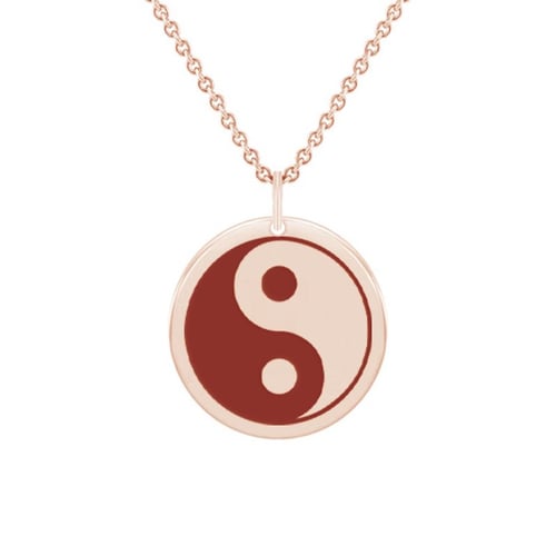 Silberner Yoga Anhänger mit dem Symbol Yin Yang
