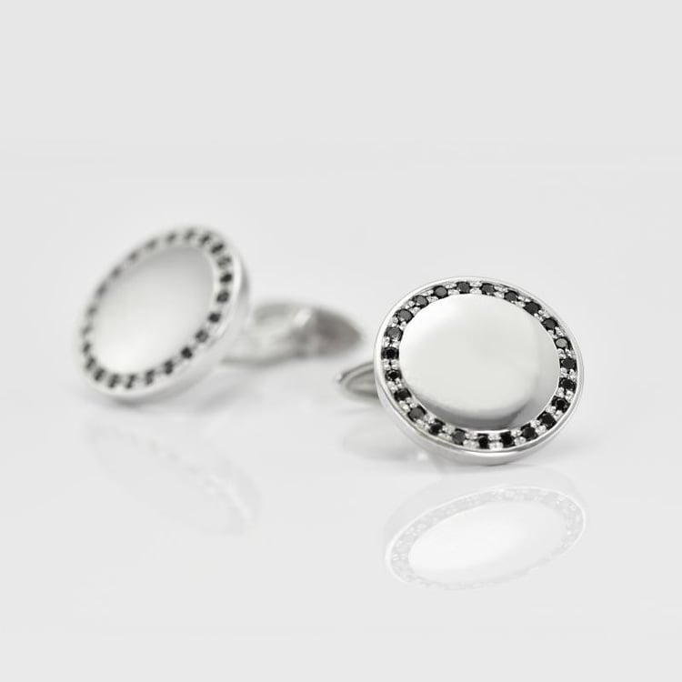 Silber Diamanten Manschettenknöpfe 14008