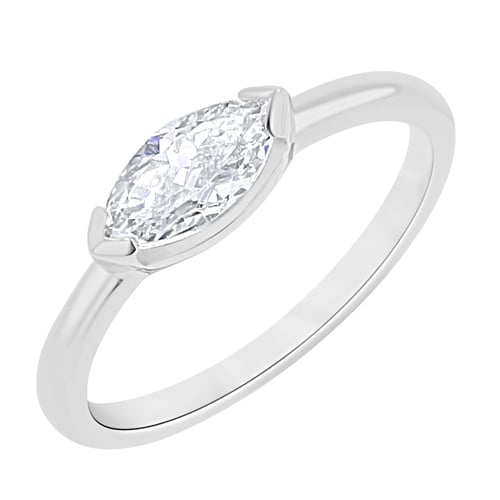 Verlobungsring mit Halblünette Marquise-Diamanten Berenike