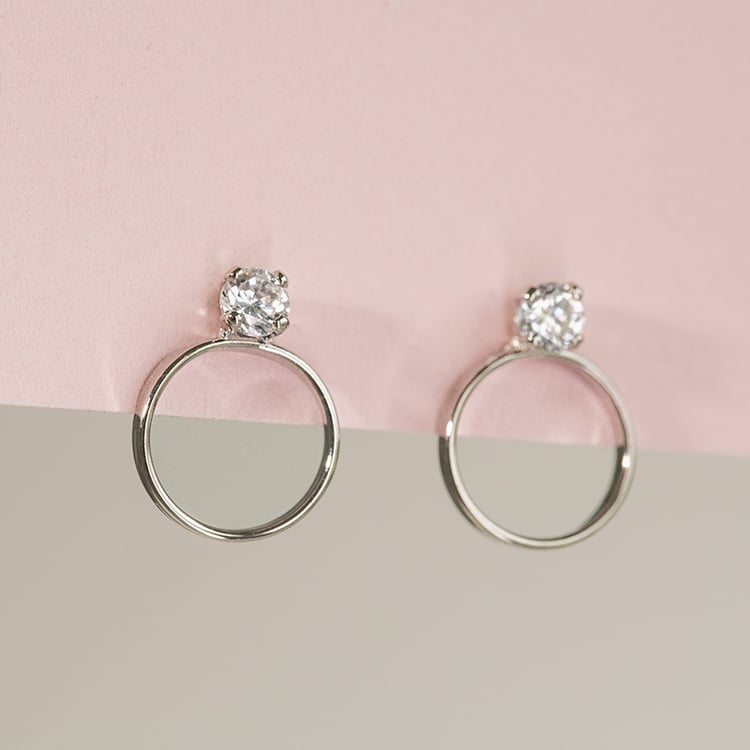 Goldene minimalistische Ohrringe mit Zirkonia Milla 119827