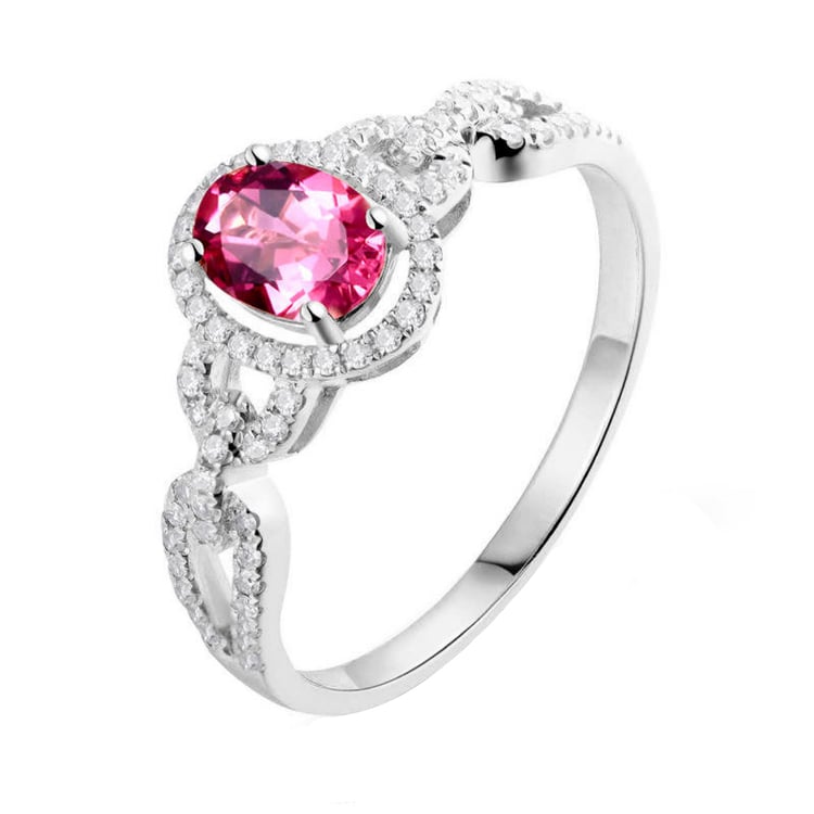 Goldener Ring mit Turmalin in Ovalschiff und Diamanten Denzel 81360