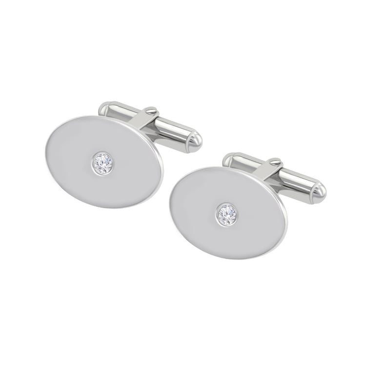 Silber-Manschettenknöpfe mit Diamanten Obert