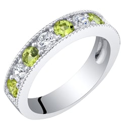 Silberner Eternity-Ring mit Olivinen und Zirkonia Ednah