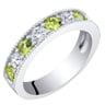 Silberner Eternity-Ring mit Olivinen und Zirkonia Ednah