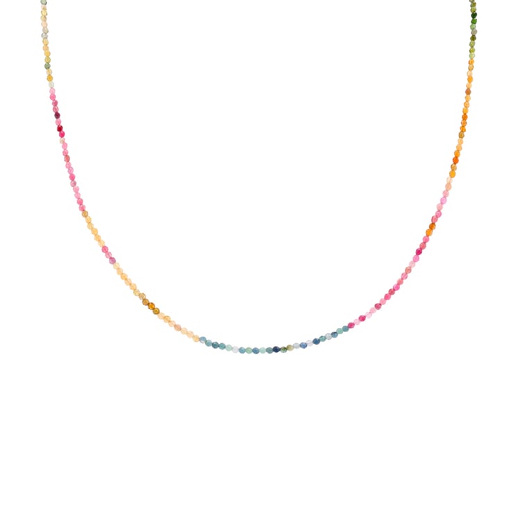 Vergoldete Kette aus Silber mit Turmalin-Perlen Neela