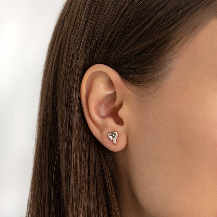 Ohrringe mit Salt and Pepper Diamanten und Moissaniten Kruno 97078