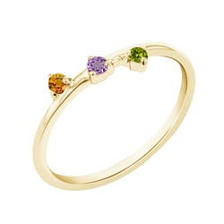 Minimalistischer Ring mit drei Edelsteinen Ihrer Wahl Idalia