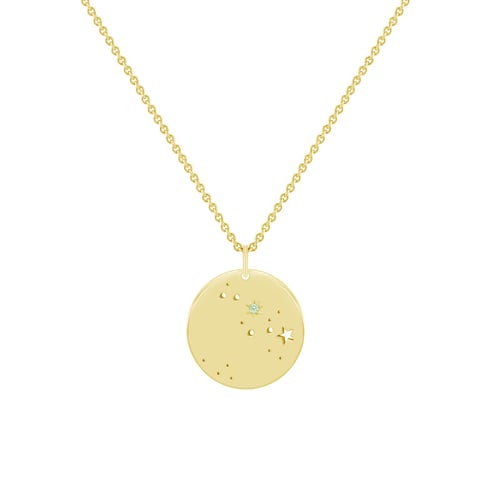 Goldener Anhänger mit Sternbild und Diamant Nyala