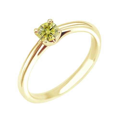 Verlobungsring mit einem zertifizierten fancy gelben Lab Grown Diamanten Katya