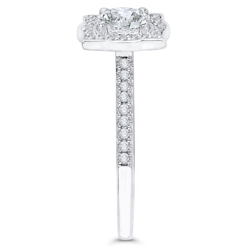 Luxuriöser Verlobungsring mit Diamant im Halostil Olva