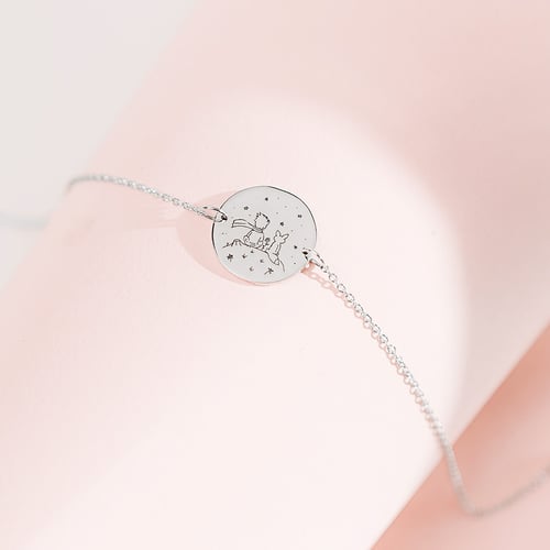 Armband Der Kleine Prinz mit Fuchs und Gravur aus Silber