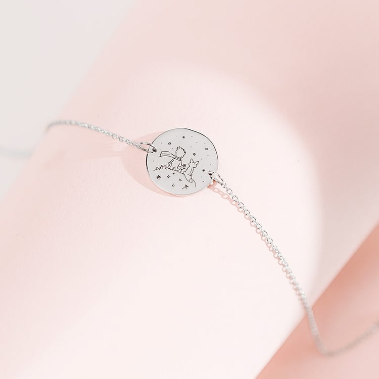 Armband Der Kleine Prinz mit Fuchs und Gravur aus Silber 157519