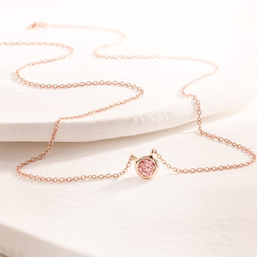 Halskette mit einem vom IGI zertifizierten Lab Grown rosa Diamanten Jonie