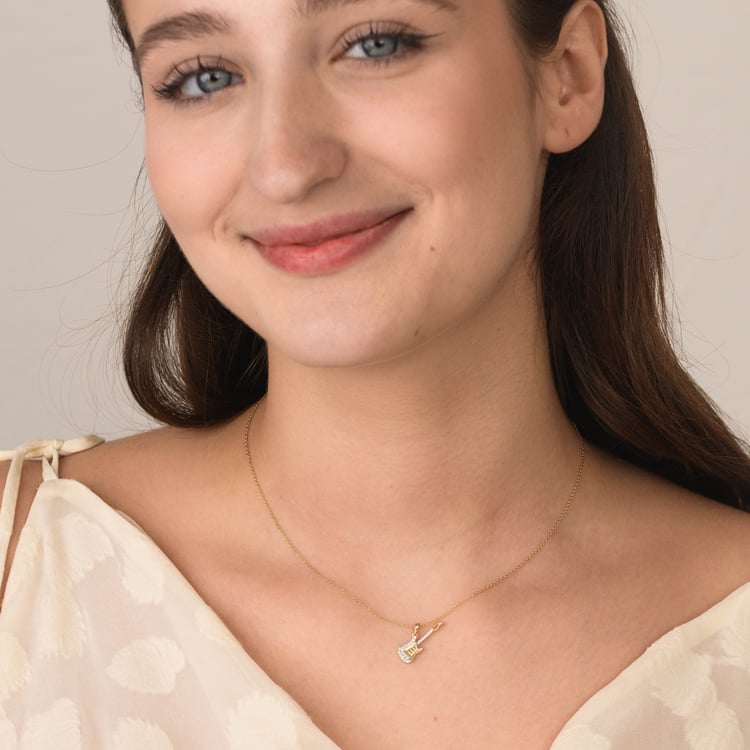 Anhänger mit Lab Grown Diamanten in Form einer Gitarre 165692