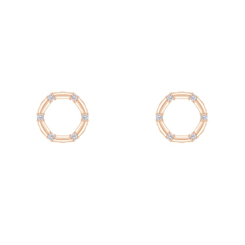 Goldene Karma Ohrringe mit Diamanten Hart