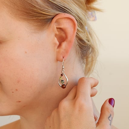 Silberne Ohrhänger mit Bernstein Keana