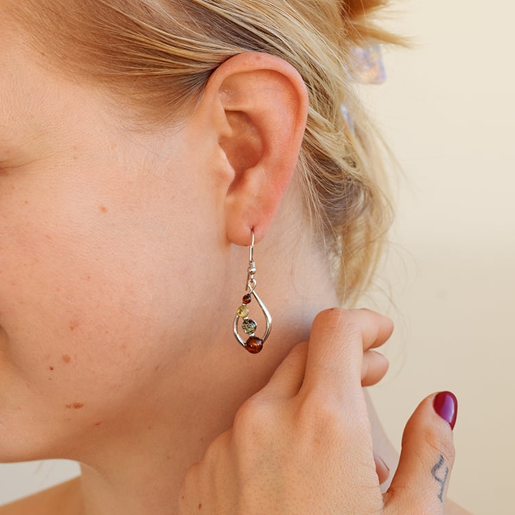 Silberne Ohrhänger mit Bernstein Keana 132802