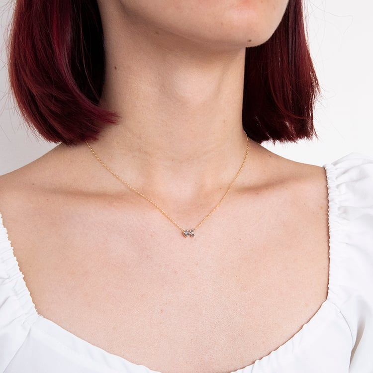 Cluster-Kette mit Salt and Pepper Diamanten Millie 109884