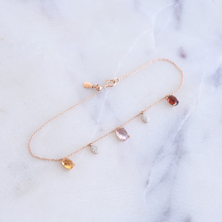 Armband mit farbigen Edelsteinen und Diamanten Anil 86941