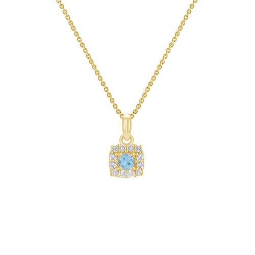 Silberner Anhänger mit einem Aquamarin und Lab Grown Diamanten Ketzia