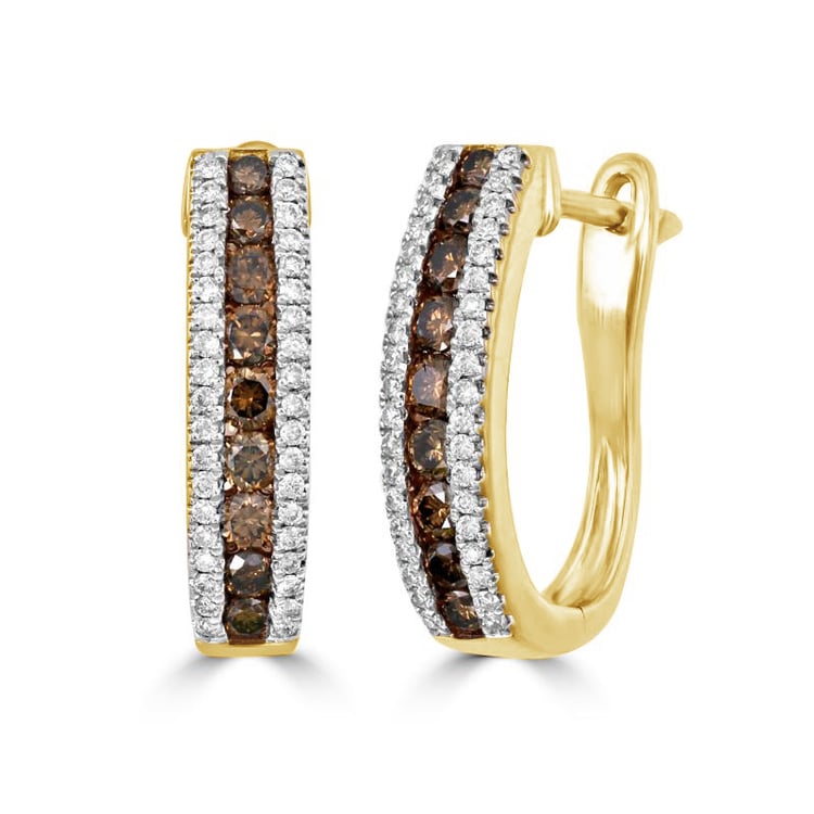 Ohrringe mit Champagner und weißen Diamanten Sara 77489