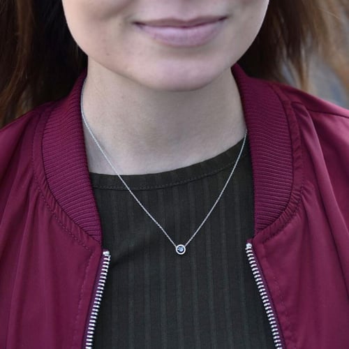 Silberkette mit schwarzem Diamanten Jonie